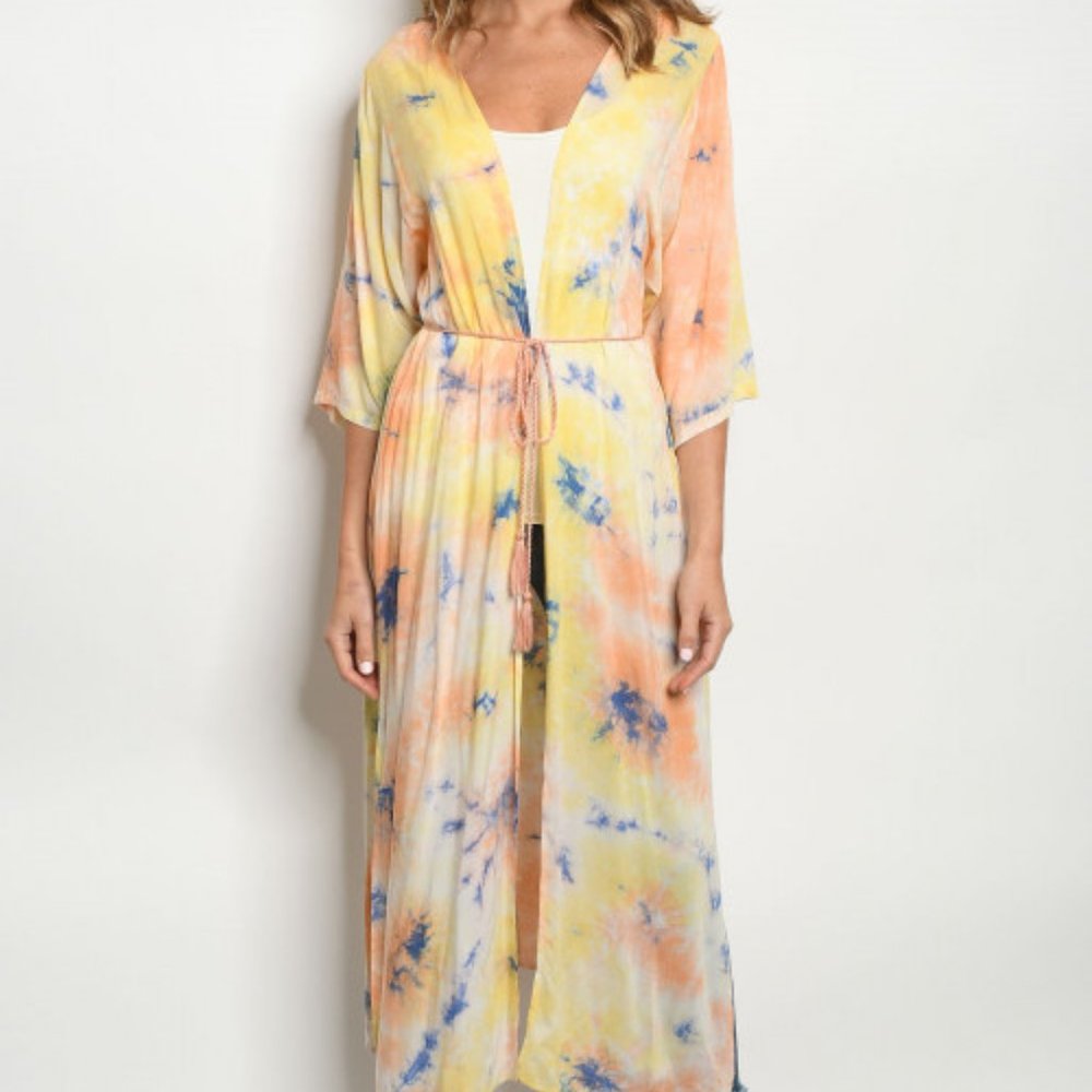 #60 LAST 1! TIE DYE DUSTER CARDIGAN - Picture 3 of 11